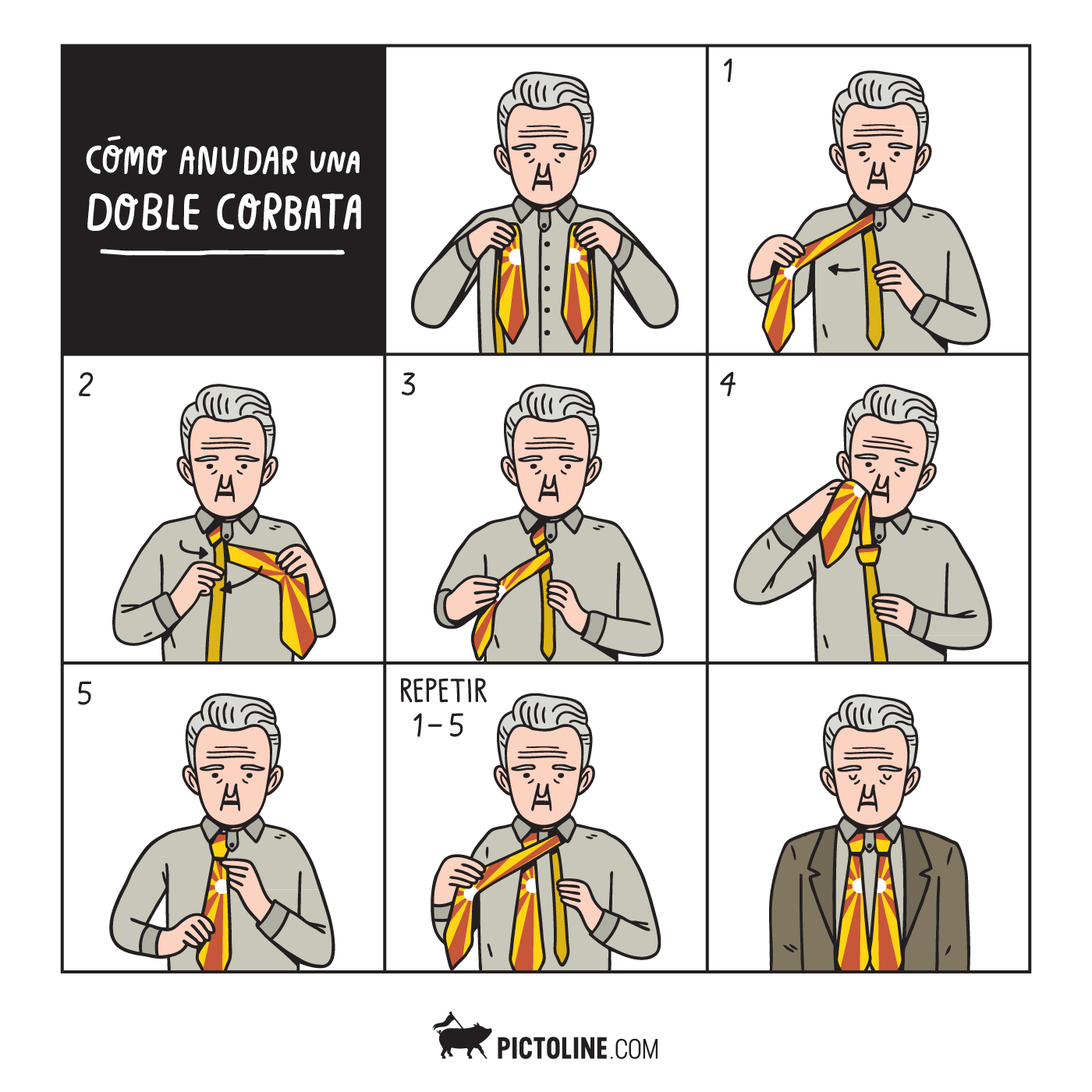 Como anudar una doble corbata