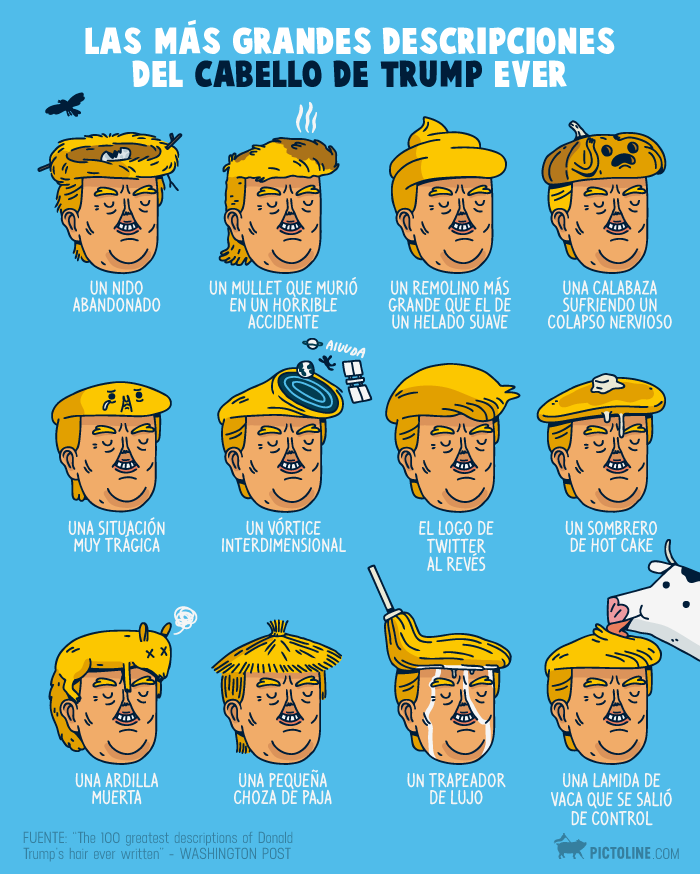 Las mejores descripciones del cabello de Trump