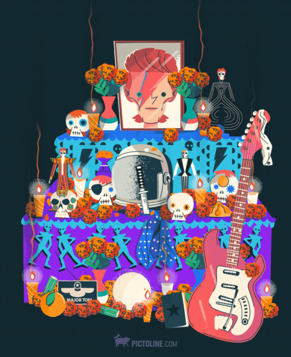 Altar ilustrado a David Bowie