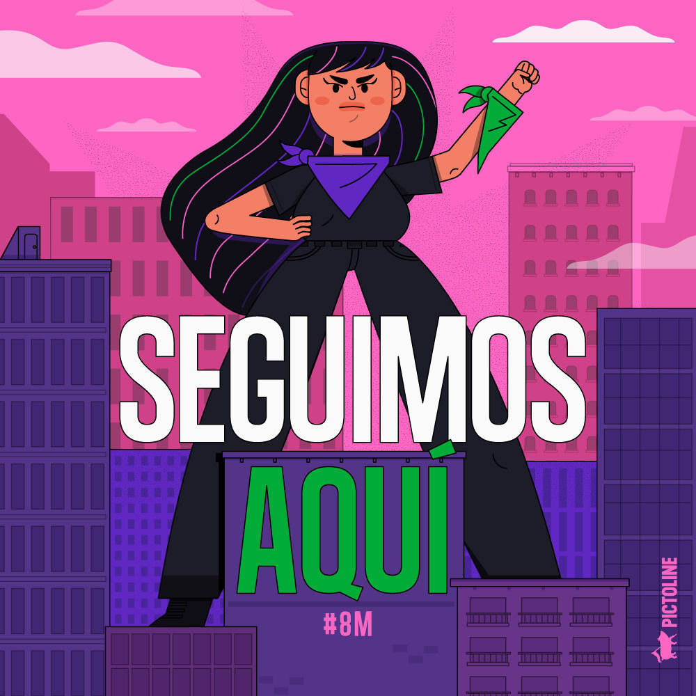 Este año, el #8M será distinto y muchas no saldrán a las calles. Protesta desde 🏠 con estas ilustraciones 👇 💜💚💜💚 Puedes descargarlas gratis en alta resolución aquí: gumroad.com/l/ezMwn #DíaDeLaMujer #8M2021