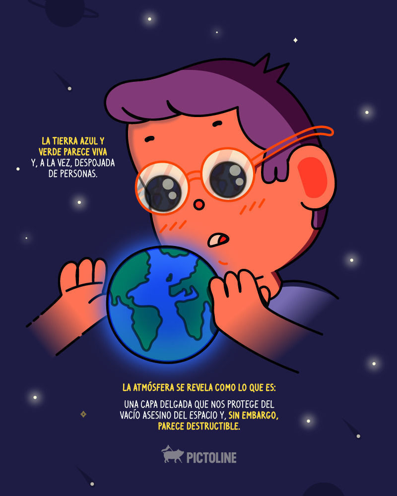 Overview Effect: el cambio que se produce cuando se ve el planeta desde arriba, como un lugar donde las fronteras son invisibles, donde los conflictos no se ven por ninguna parte 🚀🧑‍🚀 #DíaDeLaTierra #EarthDay 🌎✨