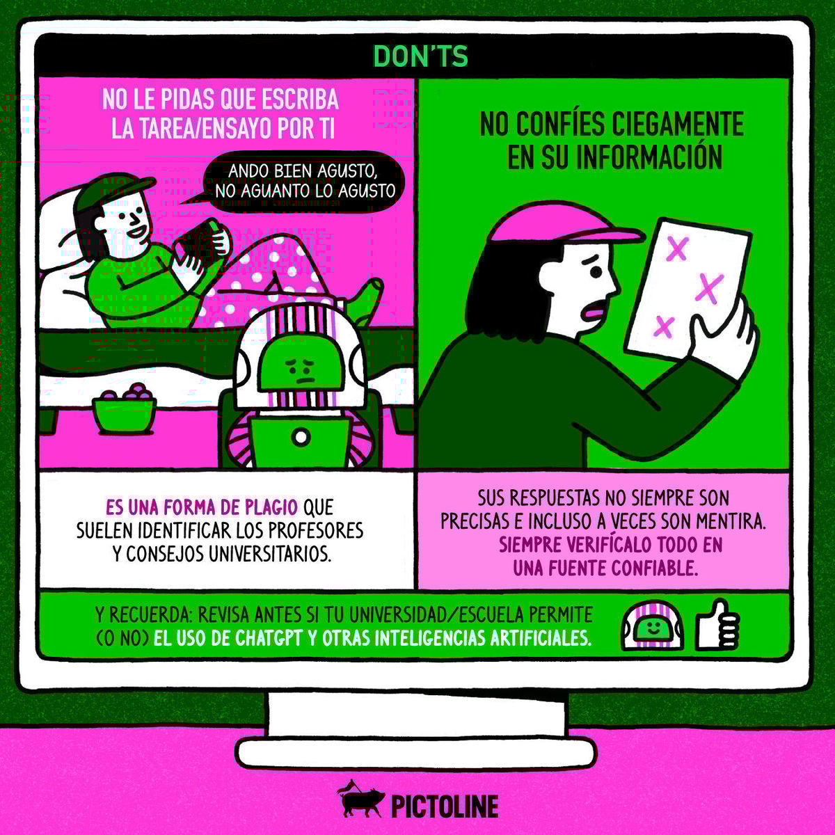 ¿Usar o no ChatGPT para hacer tu tarea? 👀 Aunque no lo creas, hay formas correctas de hacerlo. Esta es una:✨ Guía para usar ChatGPT (y otras IA) éticamente ✨📚🤖