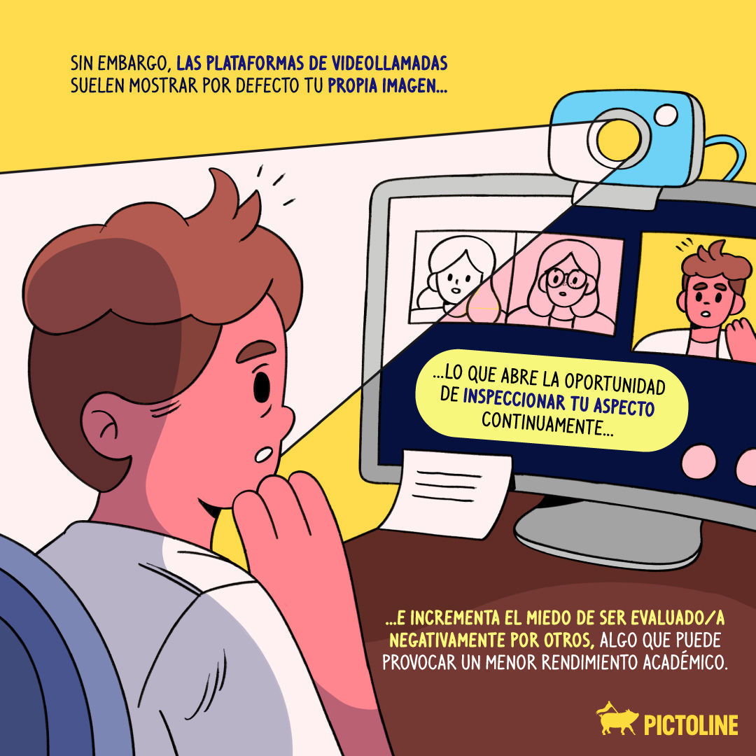 ¿Con 📹 o sin 🚫📹?Un estudio encontró que tener la cámara prendida puede afectar el aprendizaje de los estudiantes y aumentar su ansiedad 😞