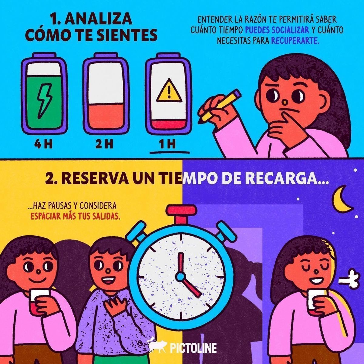 ¿Se te acabó la “batería social” luego del fin de semana? 🪫😫 Estos son algunos consejos para recargarla 🔋🙂: #socialbattery #socializar #comunicaciónasertiva #mentalhealth