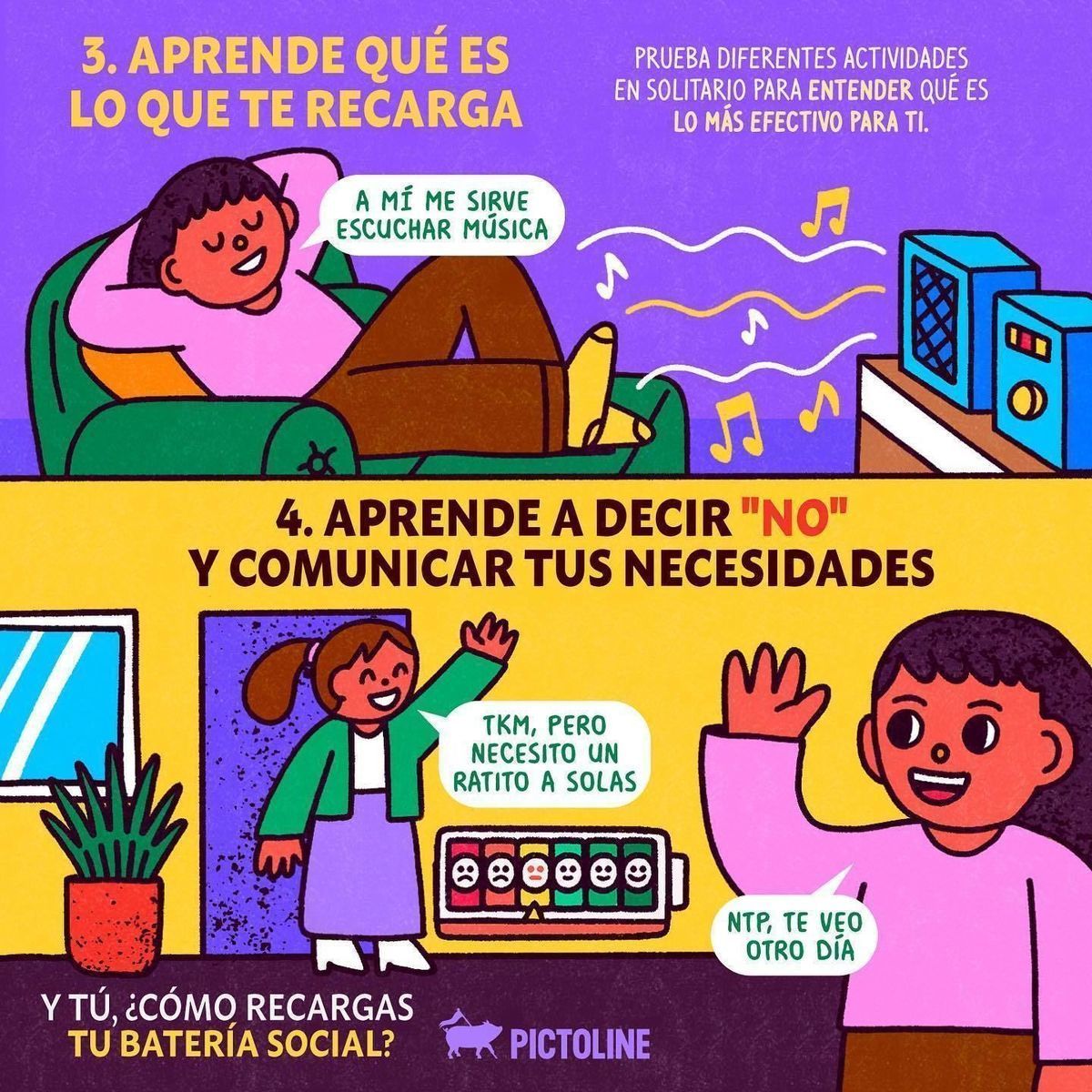 ¿Se te acabó la “batería social” luego del fin de semana? 🪫😫 Estos son algunos consejos para recargarla 🔋🙂: #socialbattery #socializar #comunicaciónasertiva #mentalhealth