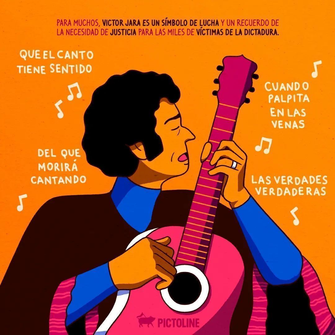 En 1973, días después del golpe de estado en Chile, el cantautor Victor Jara fue torturado y asesinado por miembros del ejército… quienes apenas este año fueron condenados por el crimen. Su historia se entrelaza con la de miles de víctimas de la di