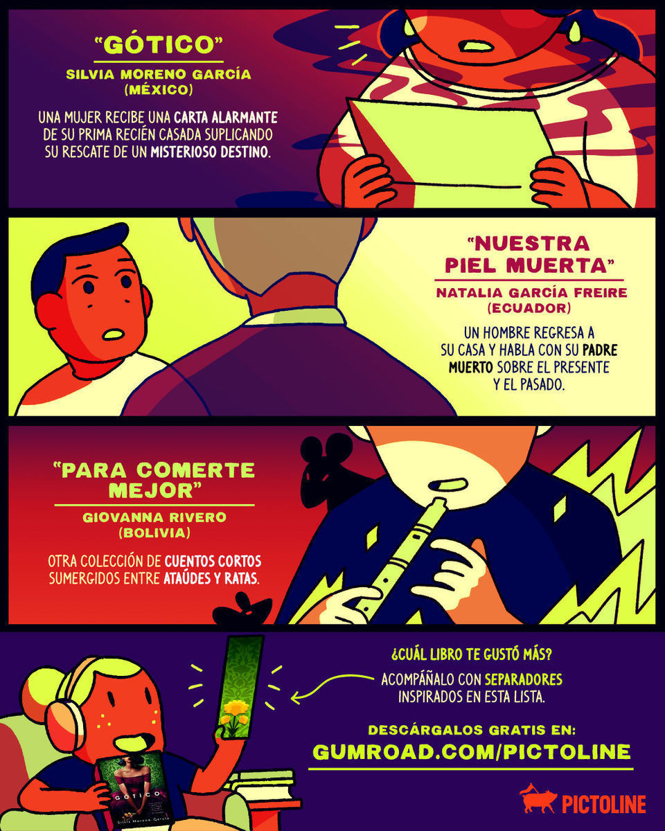 ¿Fan de los #librosdeterror? Te dejamos una lista imperdible para esta temporada 💀👻 además de increíbles separadores inspirados en autoras latinoamericanas para acompañar tus 📚⁣ ⁣ Descárgalos en: pictoline.gumroad.com/l/weftiw ⁣ ⁣ #LasCosasQuePer