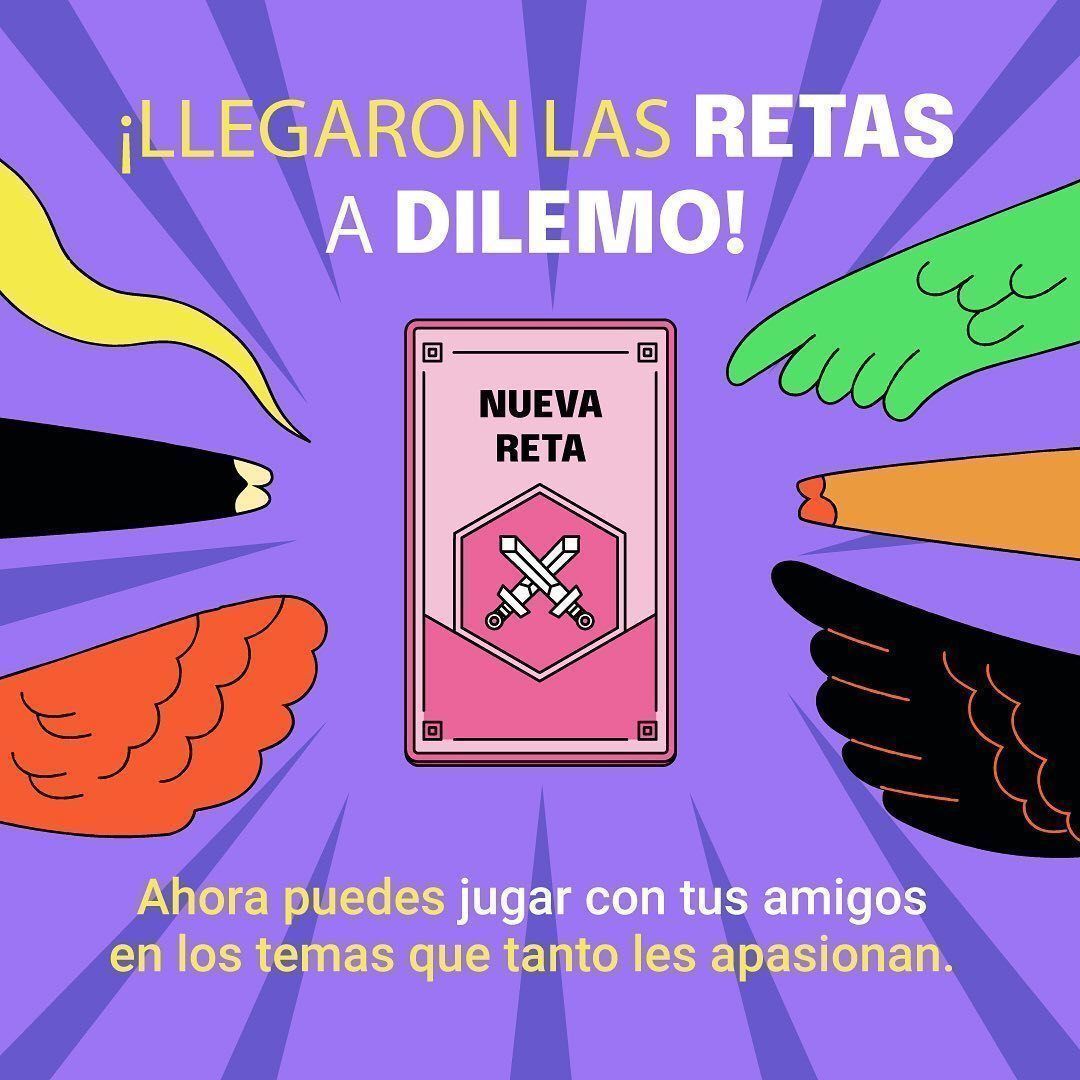 ¡Llegaron las retas a ✨DILEMO✨! Pon a prueba a tus amix 😎 y descubran quién sabe más de sus temas favs 😱🙌💪 🤳Descárgalo gratis (link en bio) #trivia #videogames #pictoline #dilemo #reta