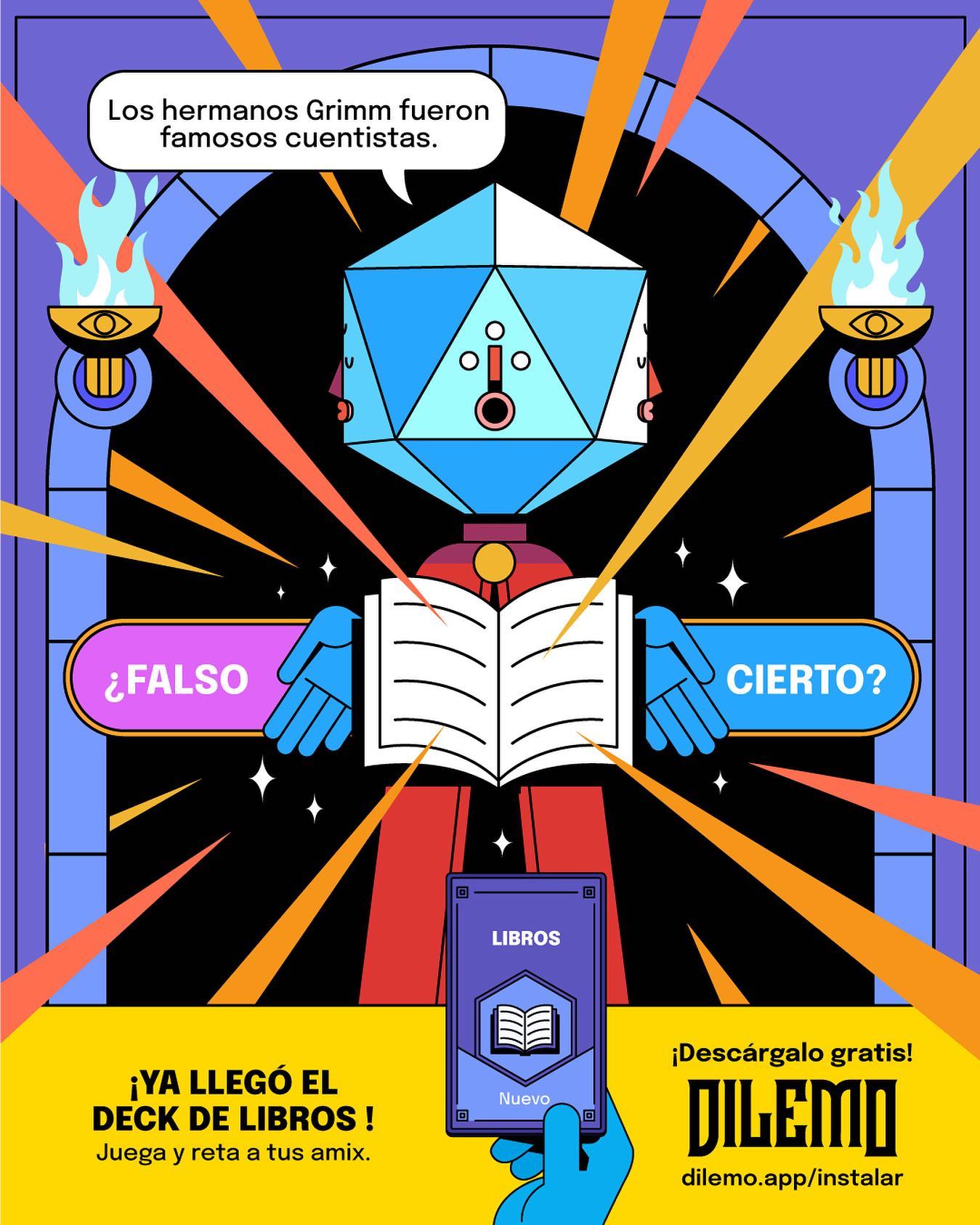 📚📖 ¿Crees saber todo sobre LIBROS? 📚📖 Demuéstralo en el nuevo deck de libros de ✨ DILEMO ✨ Descárgalo gratis en www.dilemo.app/instalar #Dilemo #trivia #books #libros #mobilegames #Pictoline