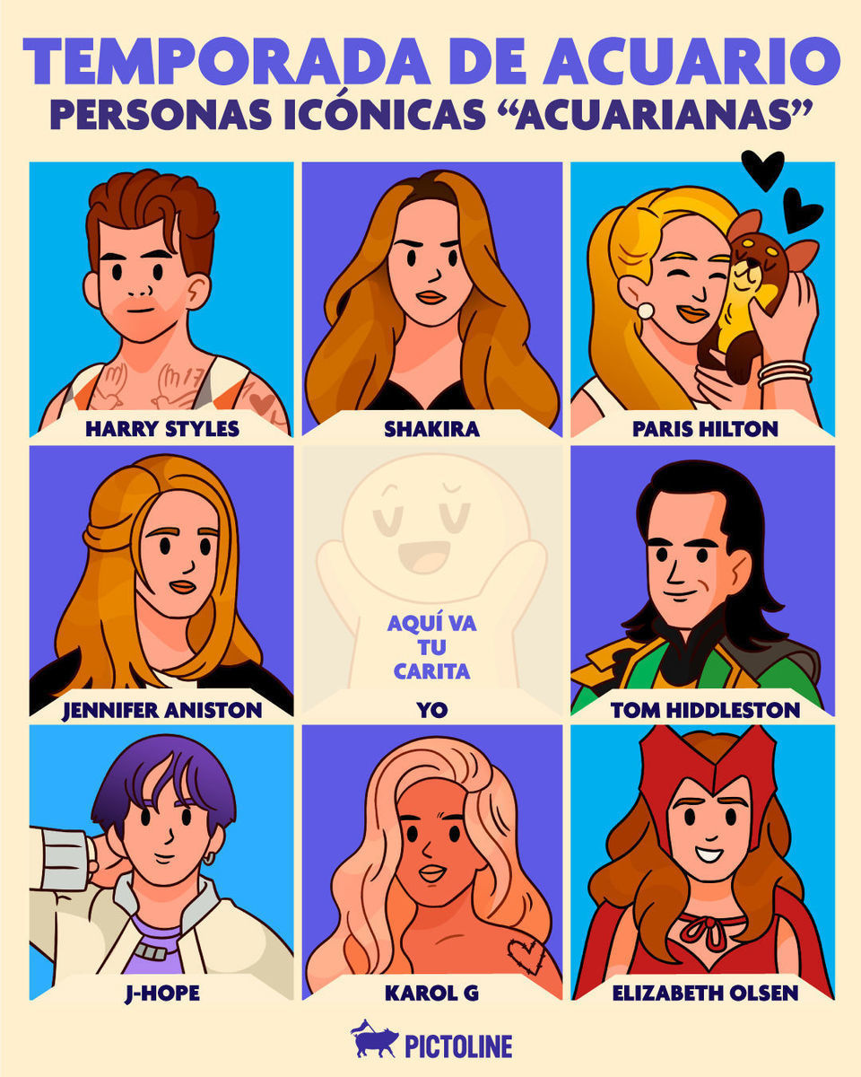 ✨Estrellas acuarianas ♒✨ brillando en 3, 2, 1…⁣ ⁣ #Acuario #acuarianas #Shakira #KarolG #HarryStyles #tomhiddleston #Horóscopo