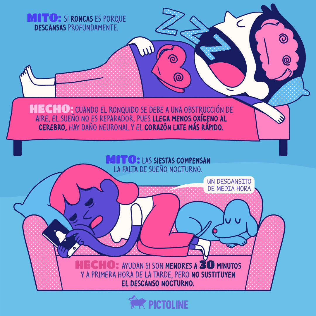 ¿Cómo que mis ronquidos no me hacen una persona de sueño profundo? 😴⁣ ⁣ #Sueño #Mito #Pesadilla