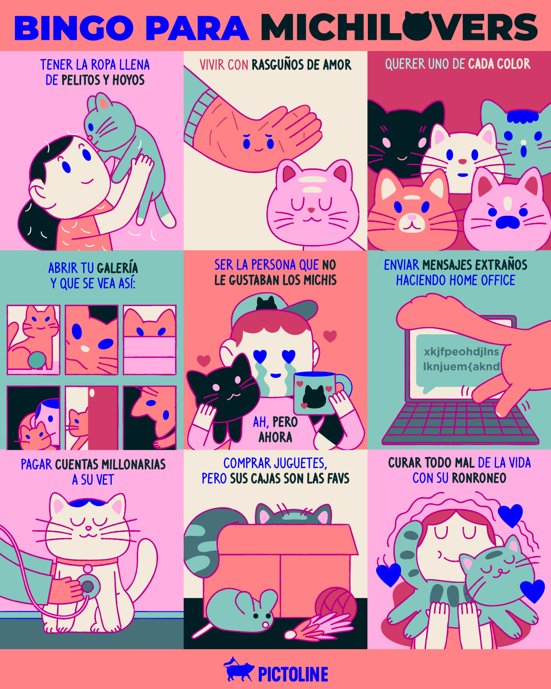 😍 ¿Ya abrazaron a su michi hoy? 😻 ¿Cuál michilover les representa? 😁 #DiaInternacionalDelGato #Gatos #Michi #AmorDeGato #Gatitos #VidaDeGato #CatLover #MichiLover #MichiLife #GatosTiernos #MichiAdoptado #Pictoline