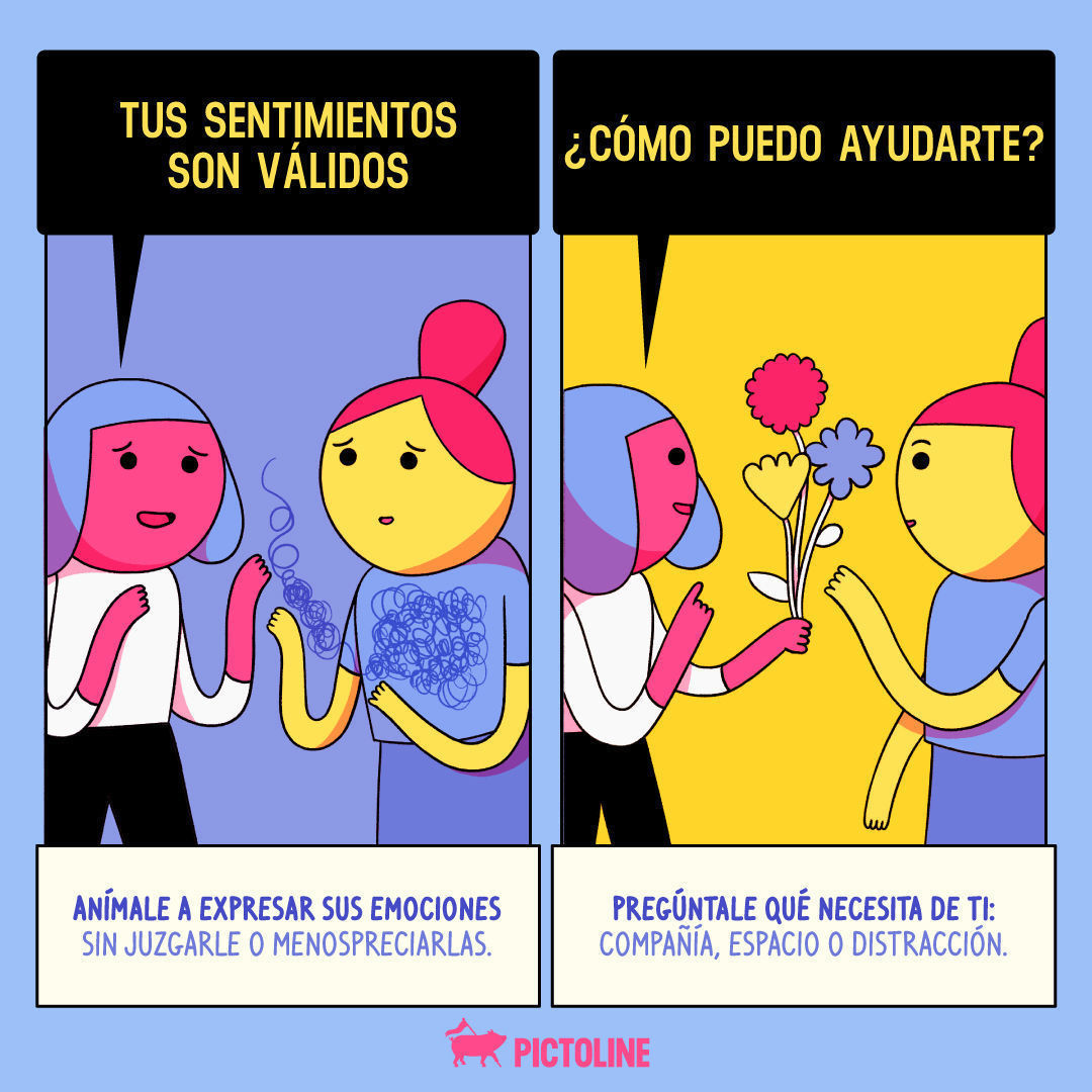 Saber qué decir a alguien con depresión puede ser difícil 😥 Acá algunas frases que pueden ayudarte a brindarle apoyo emocional 🫂❤️‍🩹 #ApoyoEmocional #Depresión #EscucharEsAyudar #Empatía #SaludMental #FrasesDeApoyo #CuidandoAMisAmigos #NoEstásSo