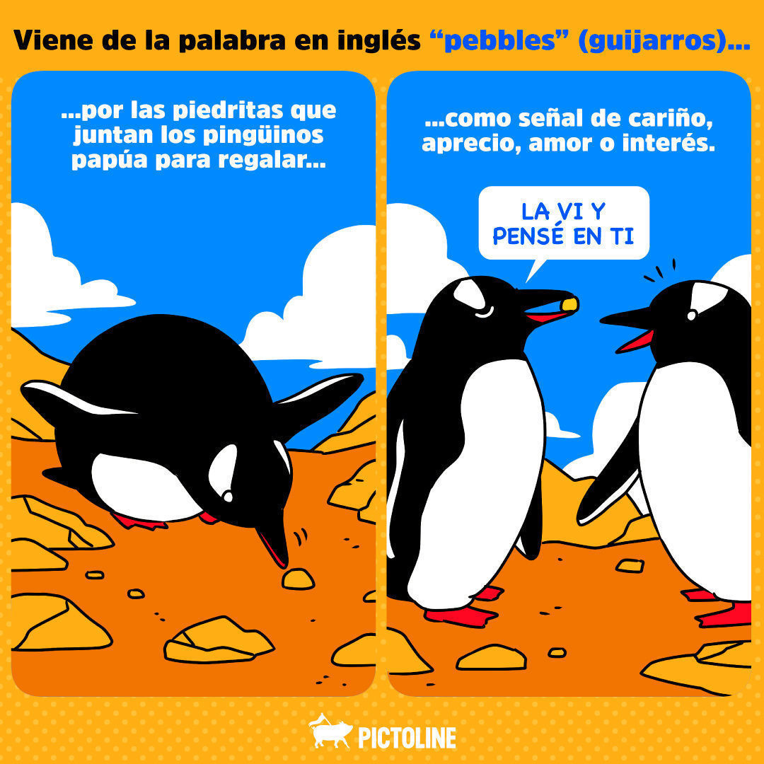 ¿El pebbling es tu lenguaje del amor? 😉🩷📲⁣ ⁣ #pebbling #meme #memes #lenguajedelamor #amigos #amistad #amor #redes #Regalo #Compañia #Pinguino #Amistad #Pictoline