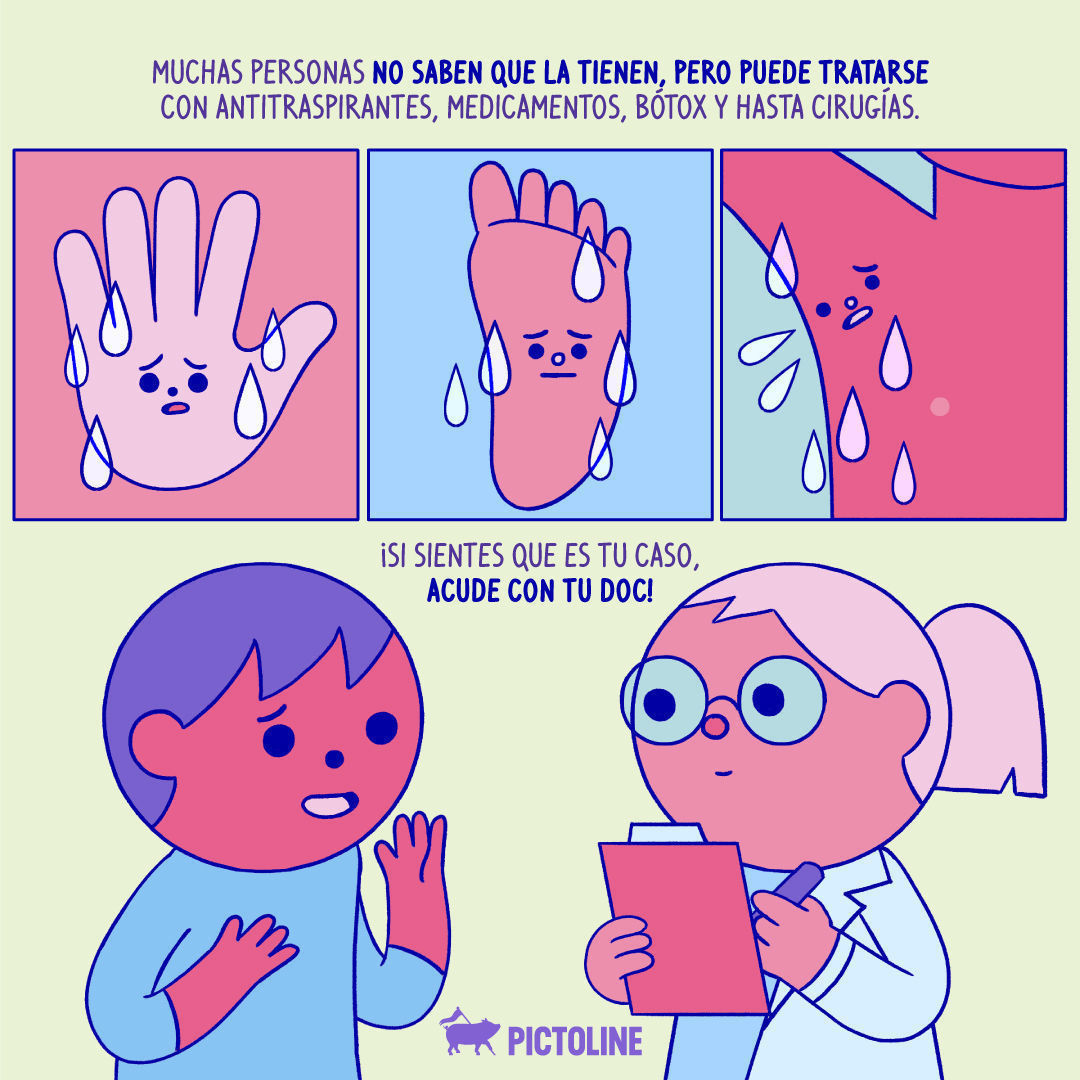 Manejar los síntomas de la hiperhidrosis puede ser todo un reto 😰💦, pero no es imposible, ¡busca tratamiento con tu doc! 🙌⁣ ⁣ #Hiperhidrosis #ExcesiveSweating #SudoraciónExcesiva #Sudoración #TratamientoHiperhidrosis #SaludYBienestar #CalidadDeVi