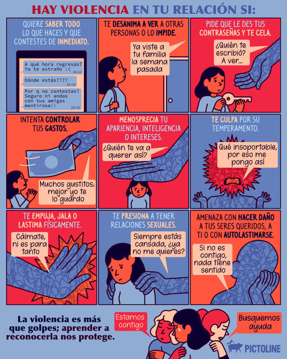 La violencia contra la mujer se manifiesta de diferentes formas, por eso la importancia de identificarlas este #25N y siempre 🫂❤️‍🩹 #EliminaciónDeLaViolenciaContraLaMujer #NoALaViolenciaDeGénero #DíaContraLaViolenciaDeGénero #MujeresLibresDeViole