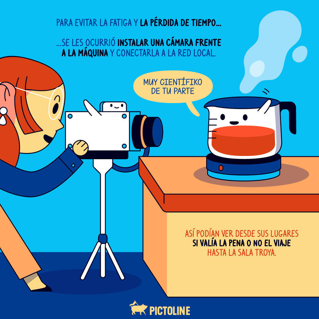 Todo por una tacita de café ☕✨: la historia de la cámara web y el primer contenido viral 🎦🌎⁣ ⁣ #HistoriaDeLaTecnología #CómoSeInventó #CámaraWeb #CuriosidadesTecnológicas #DatoGeek #Pictoline