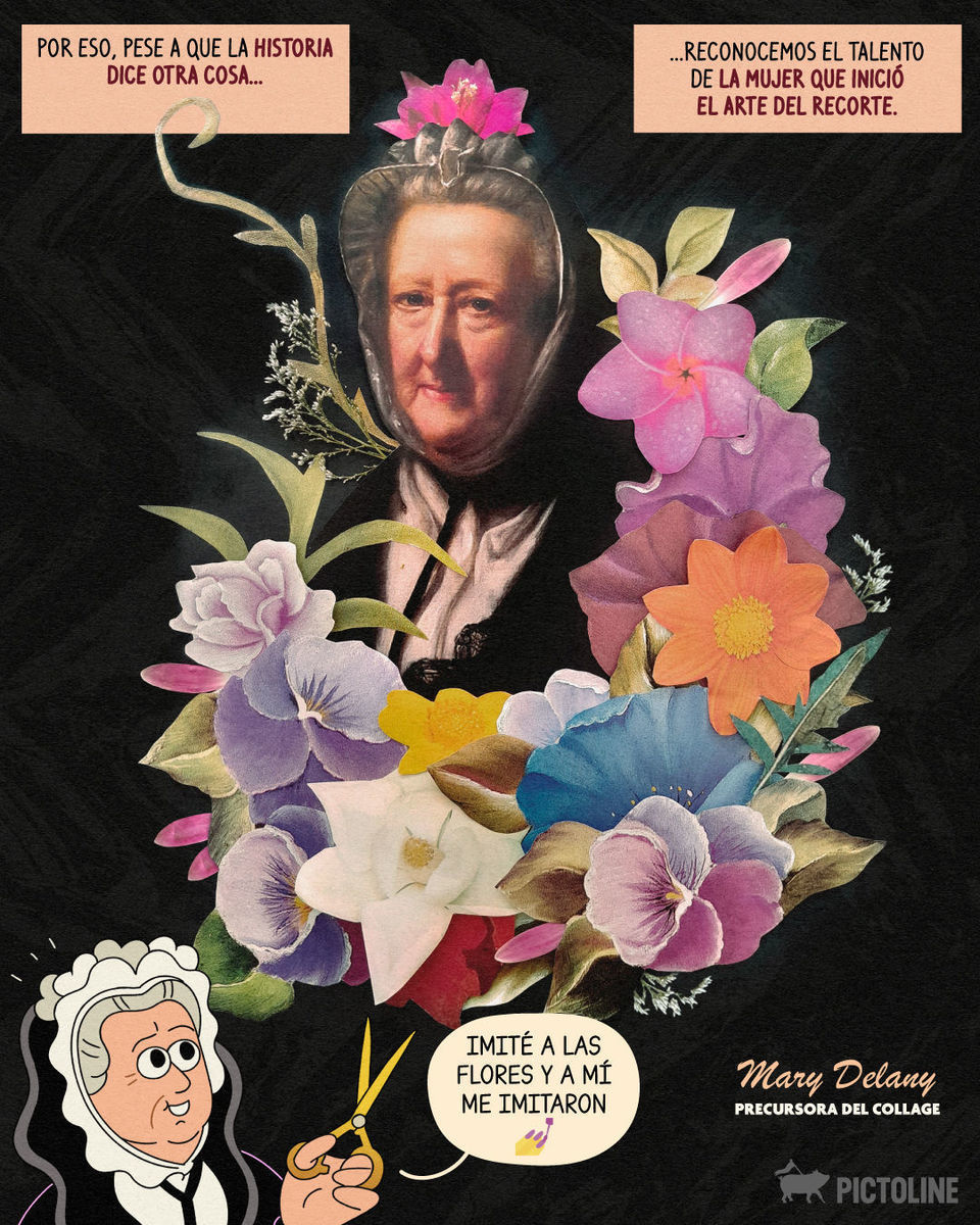 Ni Picasso ni Braque ❌, la mera mera pionera del collage fue Mary Delany ✂️👊🌹🍂 #MaryDelany #CollageArt #MujeresEnElArte #MujeresEnLaHistoria #MujeresCreadoras #RumboAl8M #8M2025 #Pictoline