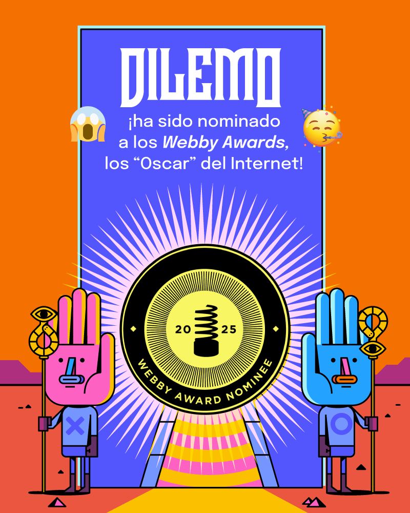¡Orgullo mexicano! 🇲🇽 Dilemo está nominado en los Webby Awards, los "Oscar" del internet 🏆🎉 Gracias a ti, que descargaste, jugaste y ganaste con nosotros 🧡 📲 Vota por él en el link en la bio y sigamos ganando en equipo 🎉👊 #Dilemo #WebbyAw