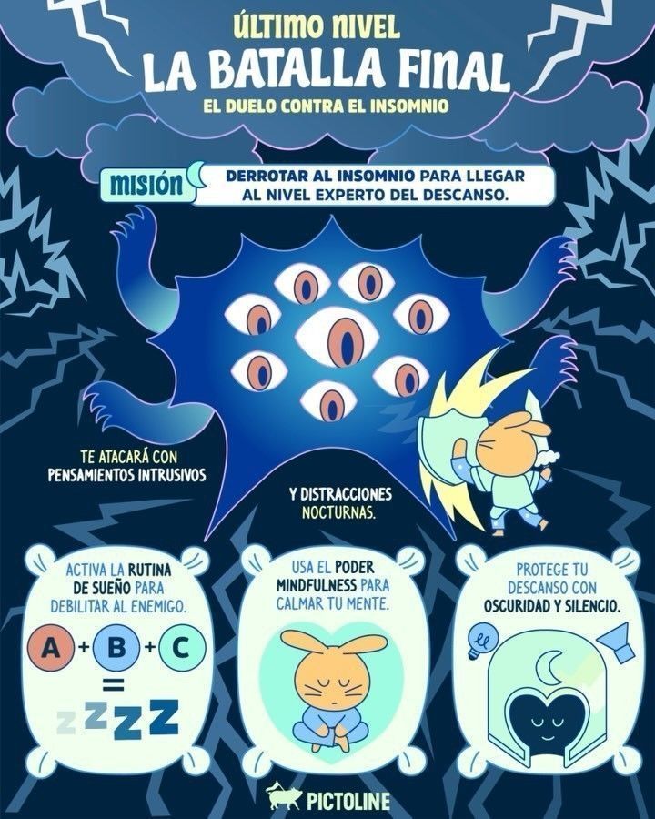 💤 Si dormir bien fuera un videojuego, ¿estarías en nivel experto o game over desde el primer nivel? 🎮 #DormirBien #SueñoReparador #MisiónDescanso #Descansar #Videojuego #Gamer #pictoline