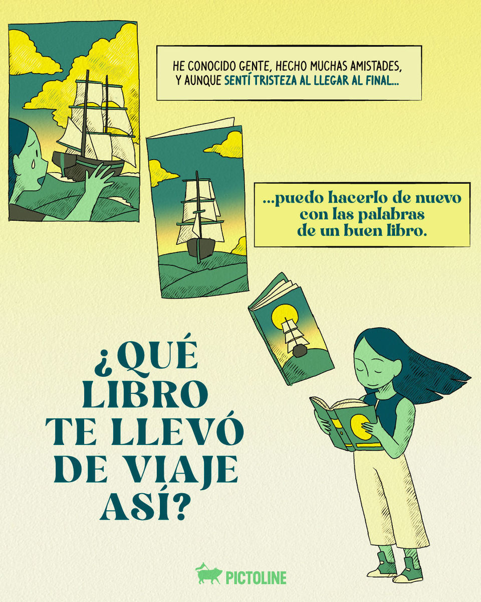 🌍 ¿A cuántos mundos te ha hecho viajar un libro? 📚💖⁣ ⁣ #díadellibro #booktok #lecturaviajera #poemailustrado #lauramucha #celebración #pictoline
