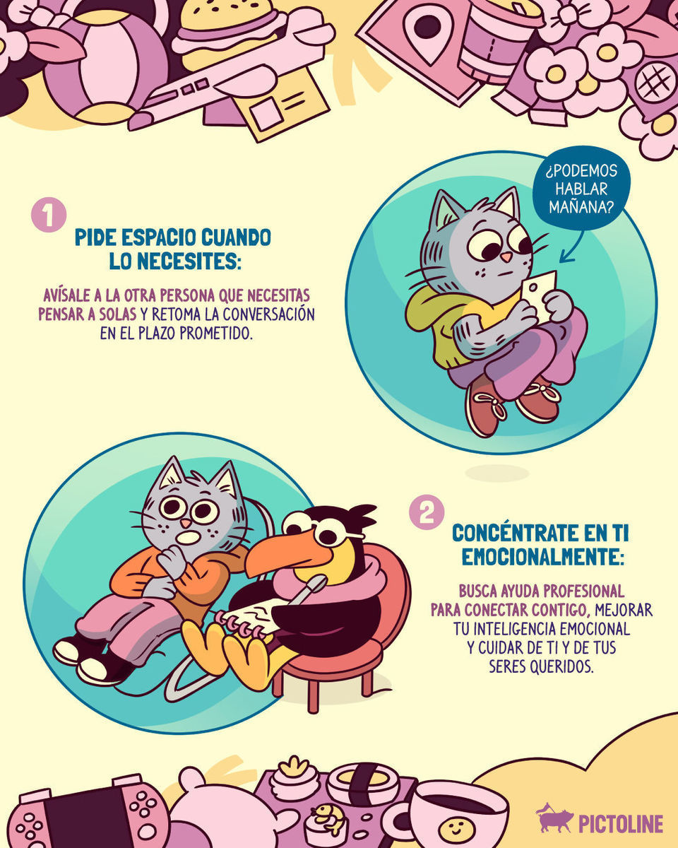 El apego evitativo no es sinónimo de indiferencia 🫧 Acá unos tips para romper esa burbuja 😺 #ApegoEvitativo #SaludMental #Bienestar #Parejas #Apego #Psicología #Relaciones #Pictoline
