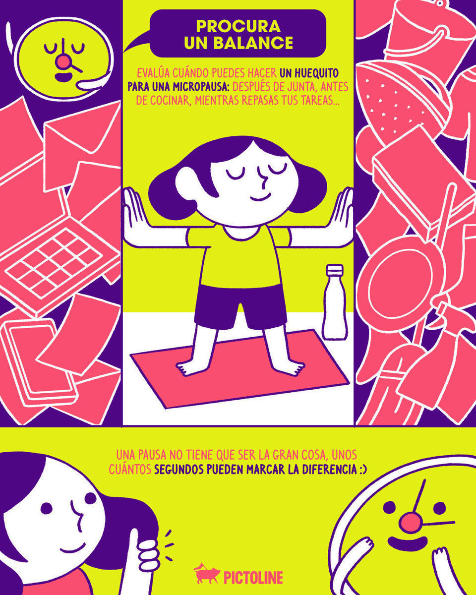 Micropausa: ese break chiquito que te vuelve a la vida 🧠🔋⁣ ⁣ #saludmental #autocuidado #pausas #descansomental #pausaconsciente #pictoline