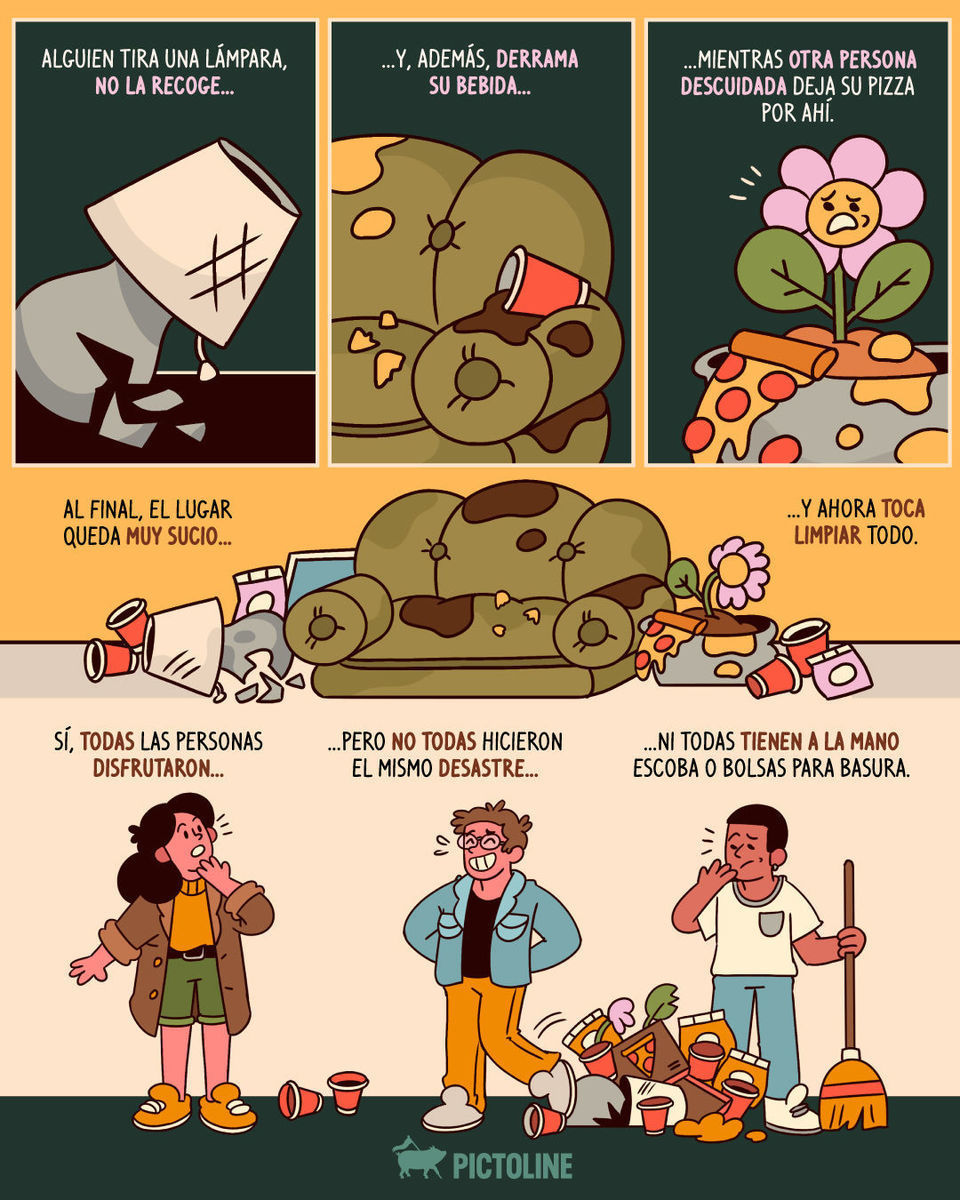 ¿Una fiesta donde al final solo uno se queda a limpiar TODO el desastre? Típico… 🙄🧹🧼 🌎 Ya casi es el Día Mundial Del Medio Ambiente y es momento de cuestionar esa dinámica ♻️ #díamundialdelmedioambiente #medioambiente #cambioclimático #socieda