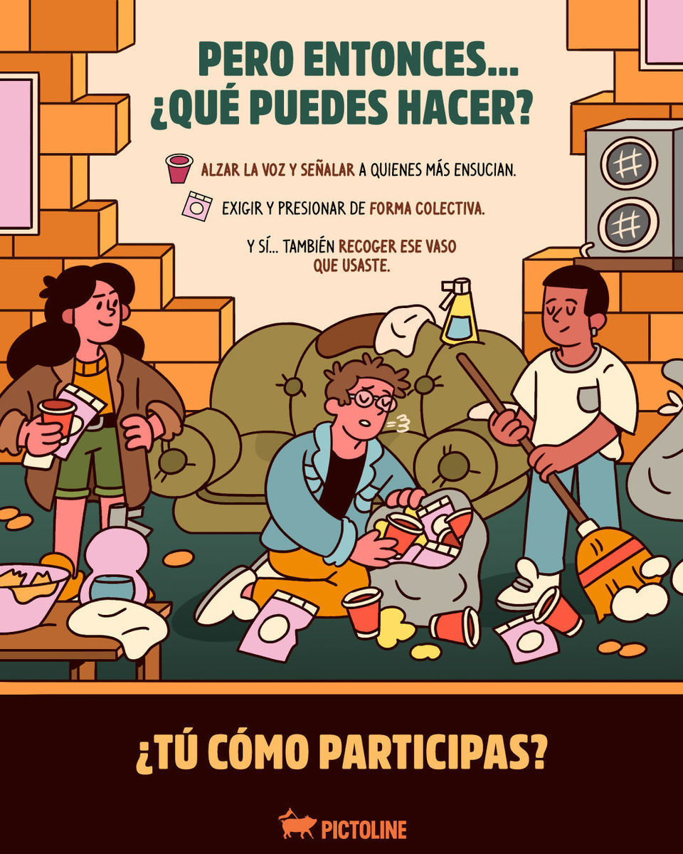 ¿Una fiesta donde al final solo uno se queda a limpiar TODO el desastre? Típico… 🙄🧹🧼 🌎 Ya casi es el Día Mundial Del Medio Ambiente y es momento de cuestionar esa dinámica ♻️ #díamundialdelmedioambiente #medioambiente #cambioclimático #socieda