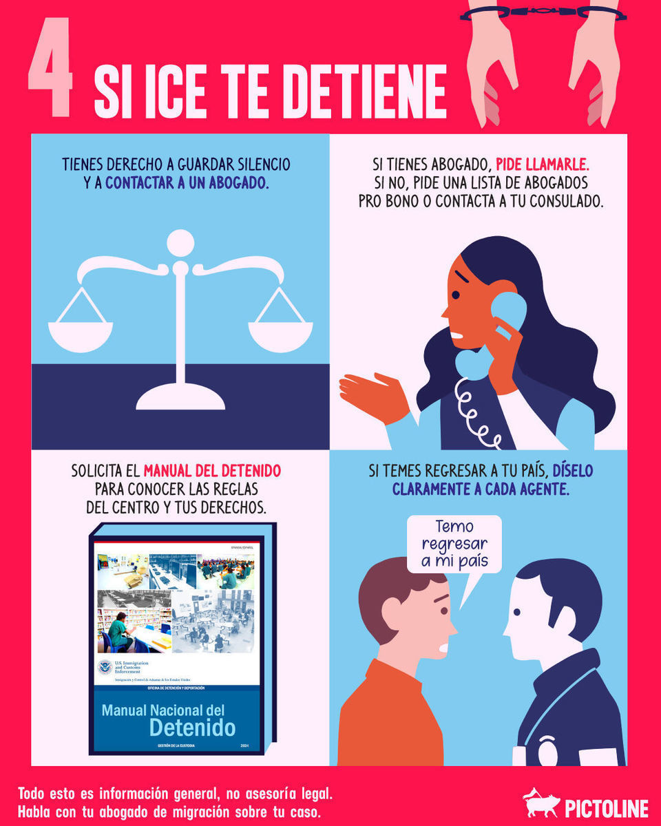 🚨 ¿Qué hacer ante las redadas de ICE? 🛑 #losangeles #humanrights #sociedad #política #actualidad #pictoline