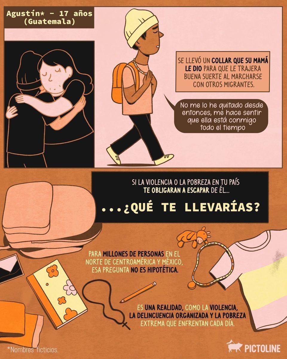 Para estos migrantes menores de edad no son solo objetos que les acompañaron, sino un pedacito de casa... ¿Tú qué llevarías si tuvieras que dejar tu país? 🧳💔 #migrar #migración #sociedad #latam #latinoamérica #historias #pictoline