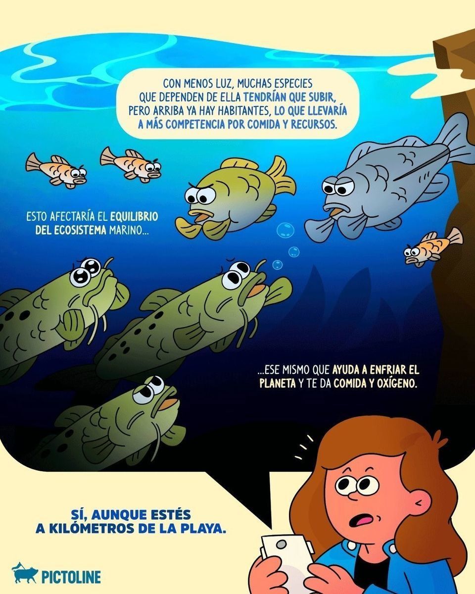 🌎🌊 El océano se está quedando a oscuras y, aunque vivas a kilómetros de cualquier playa, eso te afecta 😥 #contaminacion #oceano #cambioclimático #contaminacióncostera #ecosistemasmarinos #ciencia #naturaleza #pictoline