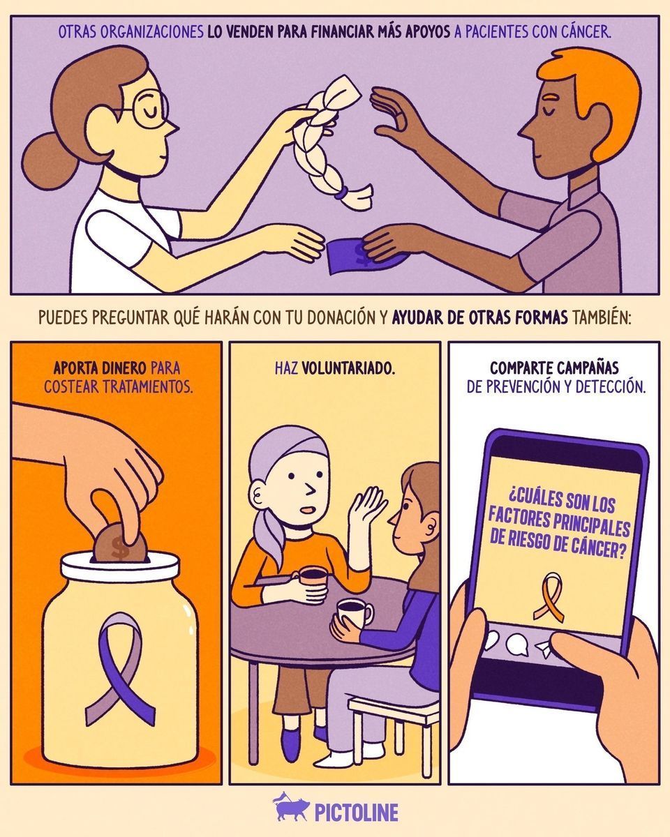 ✂️¿Quieres donar tu cabello para apoyar a pacientes con cáncer? Conoce esto 💛 #cáncer #dona #cabello #prevención #salud #voluntariado #solidaridad #pictoline