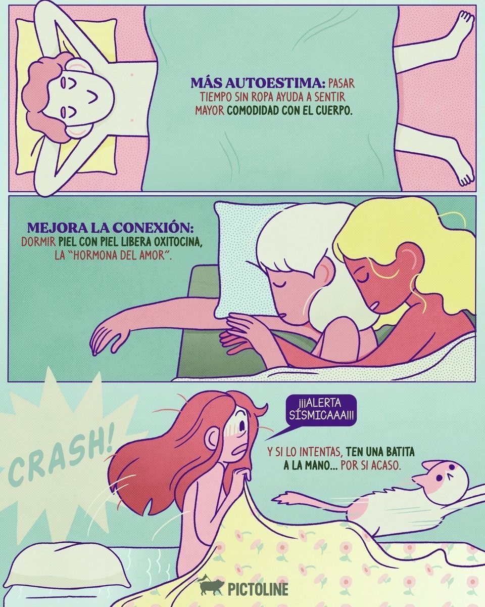 🛌 ¿Team pijama o sin nada? 👇 #dormir #sueño #datoscuriosos #sleepbetter #salud #higienedelsueño #oxitocina #pictoline
