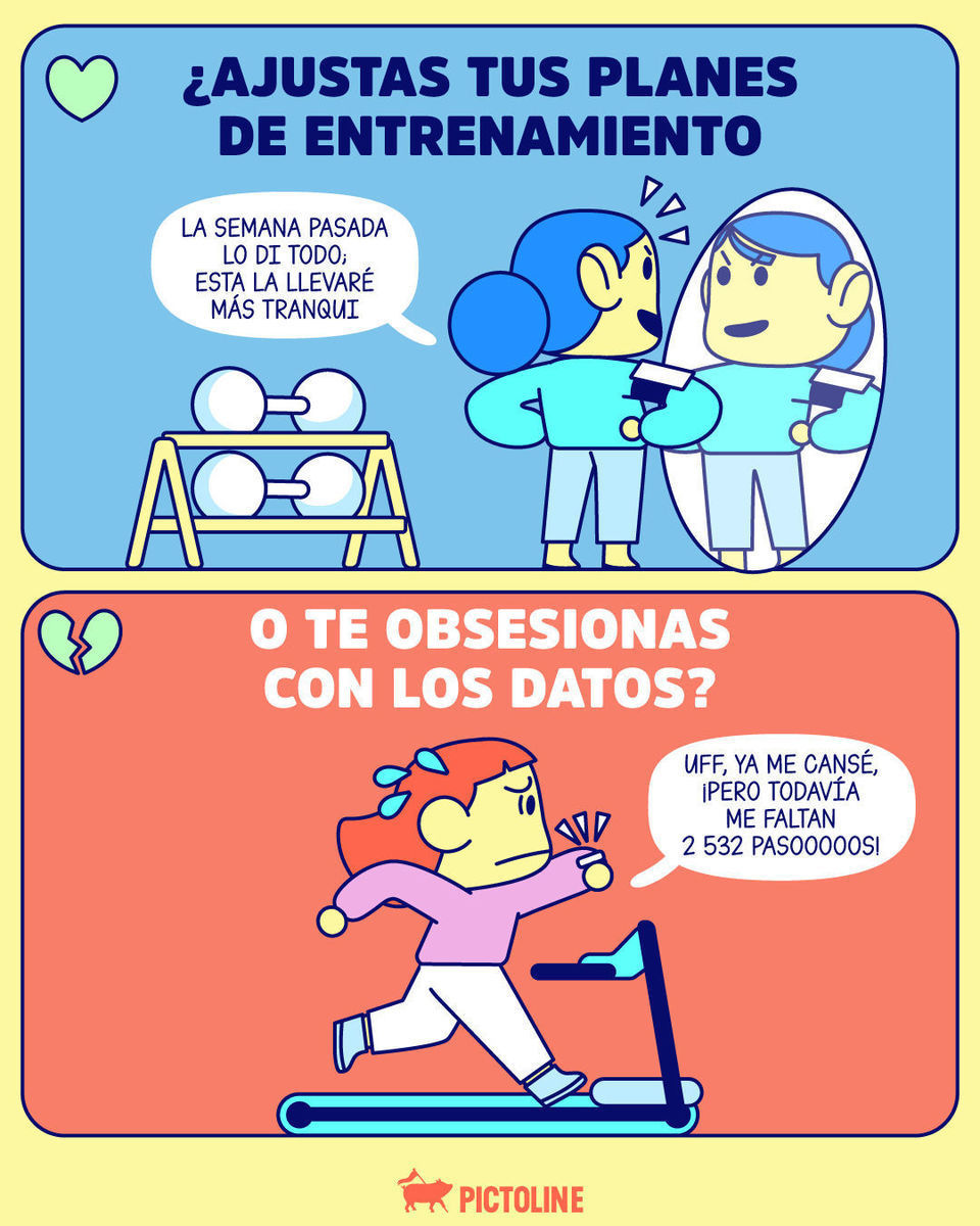 La clave está en usar ese reloj inteligente de forma inteligente ⌚☝️😌⁣ ⁣ #relojinteligente #datos #bienestar #equilibrio #tracking #apps #hábitos #productividad #ejercicio #salud #pictoline