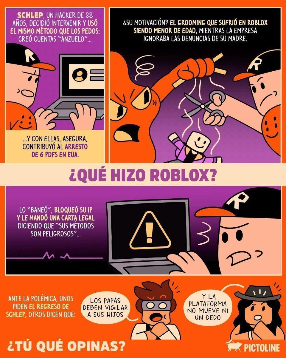 🔎 Schlep expuso ped*filos en Roblox y lo banearon a él 🤡⁣ ⁣ #freeschlep #roblox #grooming #gaming #gamingnews #videojuegos #sociedad #tecnología #pictoline