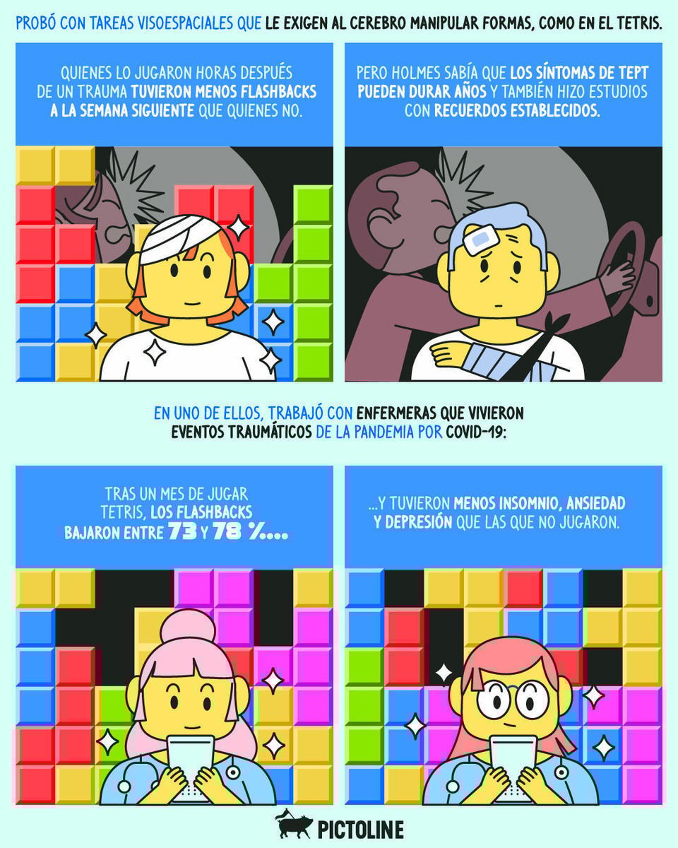 Cc juegas tetris y no solo te entretiene, sino también reacomoda tu mente 🧩✨🧠⁣ ⁣ #saludmental #tetris #videojuego #salud #neurociencia #pictoline