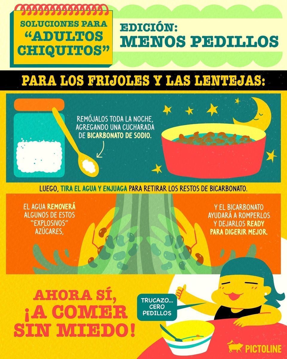 Un día eres joven y al otro solo eres un "adulto chiquito" que necesita estos hacks para evitar pedillos 🥦🫘🚶💨 #comida #alimentación #digestión #gases #consejos #hacks #lifehack #pictoline