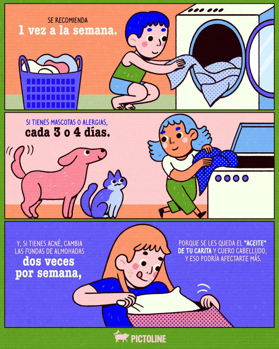 Y tú, ¿cada cuánto tiempo lavas tus sábanas? 😅🛏️⁣ ⁣ #sabanas #limpieza #salud #higiene #consejos #hacks #lifehack #pictoline⁣