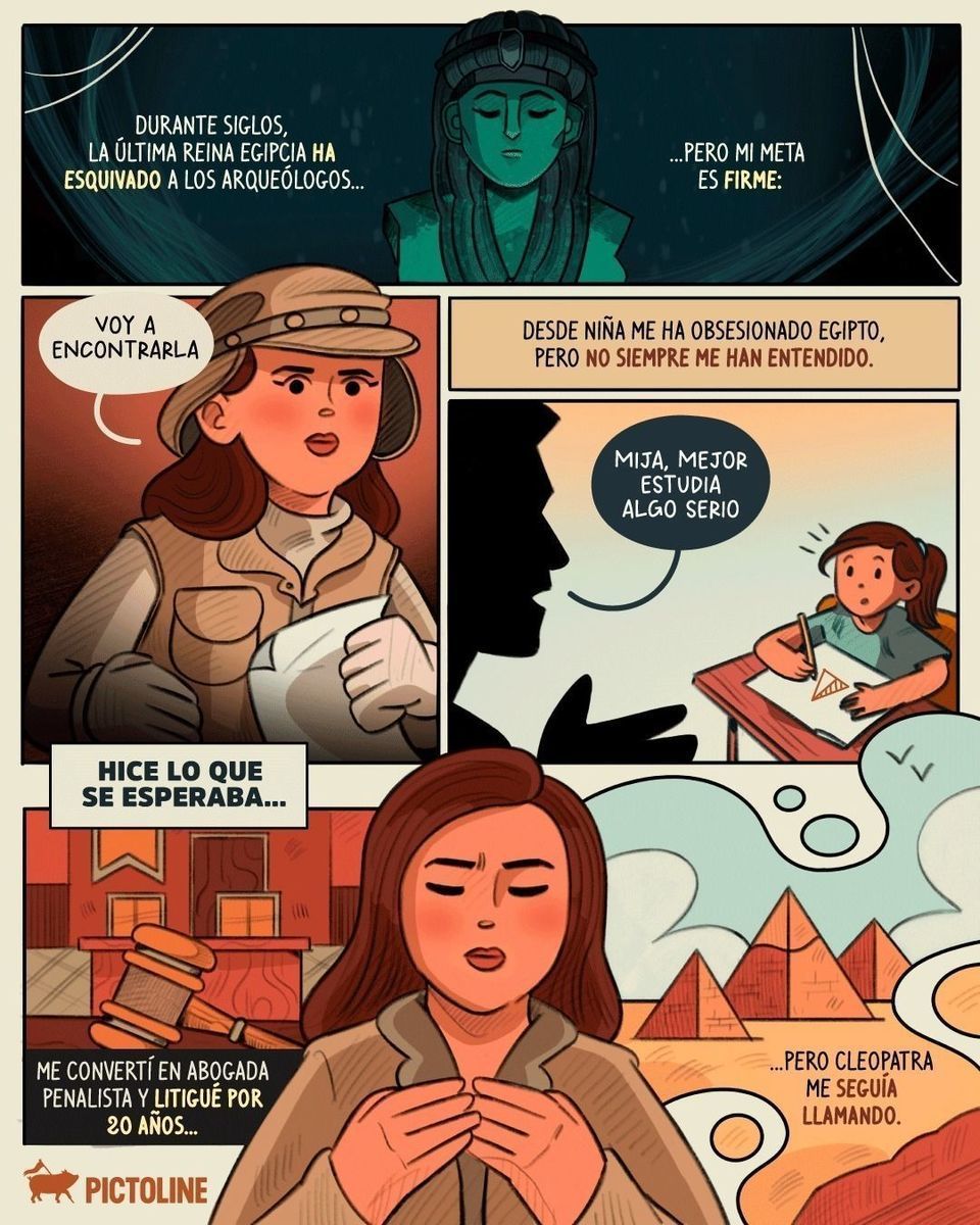 🇩🇴 Orgullo latino nivel: Kathleen Martínez está decidida a encontrar a Cleopatra 🔍👷‍♀️🗺️ ⁣ ⁣ #cleopatra #comic #egipto #egypt #egiptoantiguo #queencleopatra #orgullolatino #orgullodominicano #latam #pictoline