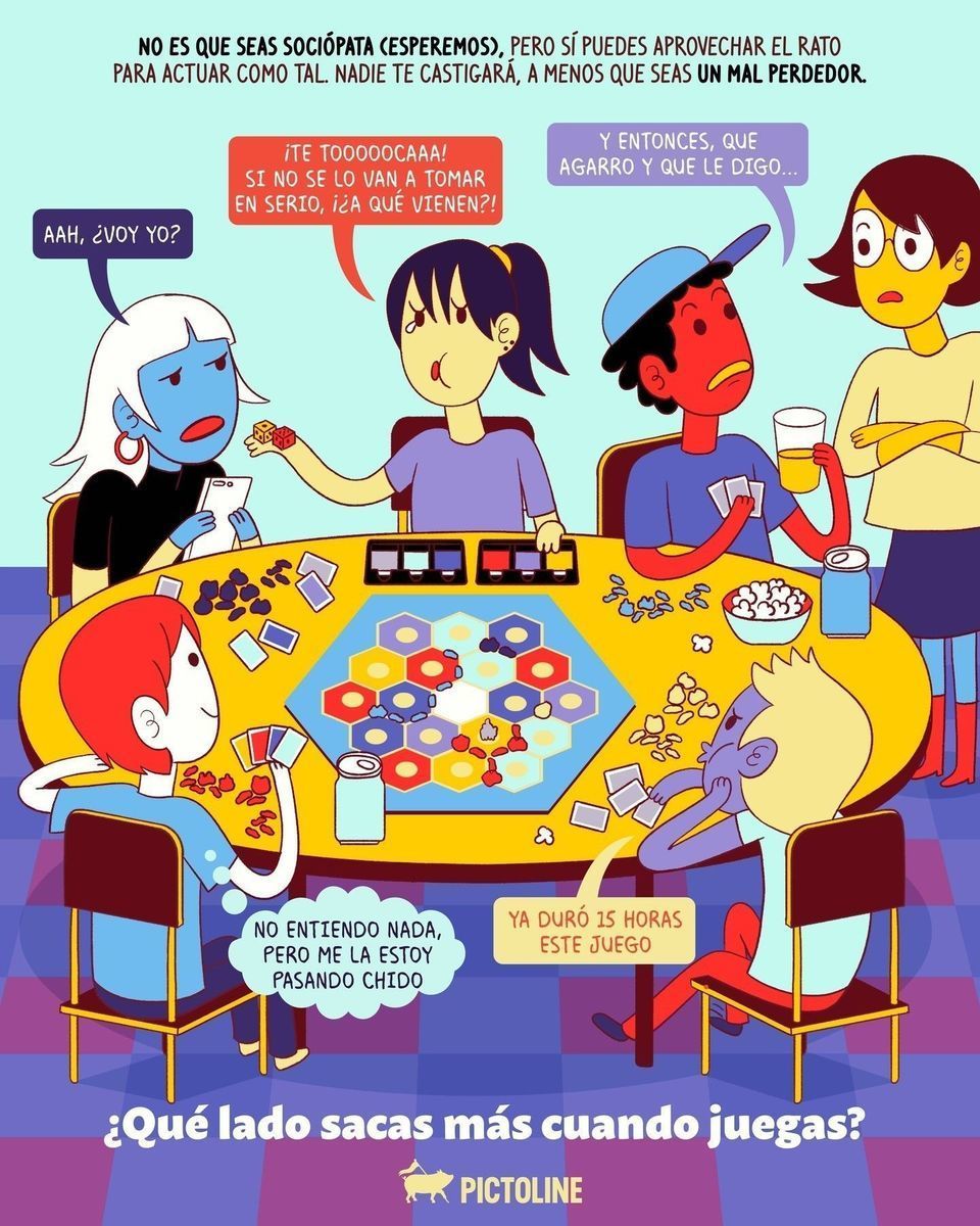Si quieres conocer a alguien, pídele una partida 🎲🃏😈 ¿Quién eres tú en los juegos de mesa? 🧐⁣ ⁣ #juegosdemesa #entretenimiento #boardgames #catan #risk #werewolf #juegodemesa #uno #jenga #pictionary #monopoly #boardgame #pictoline