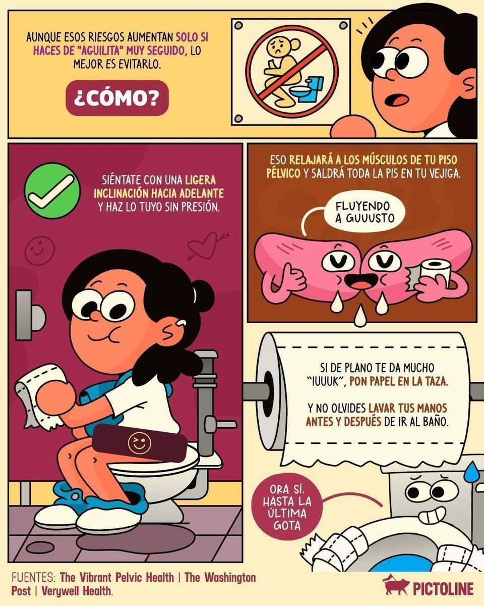 ¿Siempre haces de “aguilita” en los baños públicos? 🦅🚽 Eso podría estar afectando tu salud, bb 👁️👄👁️⁣ ⁣ #autocuidado #pisopelvico #incontinencia #vejiga #salud #pictoline