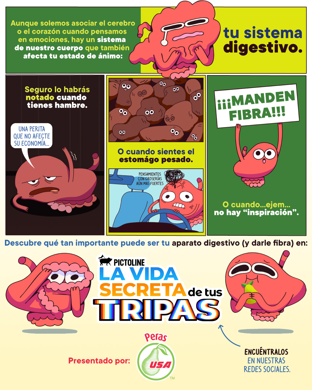 Las tripas y el cerebro están en una relación seria y tú creyendo que el amor más importante era el romántico 😌🍐 Descubre más con Peras USA y La Vida Secreta de Tus Tripas 🎬🫘 #sistemadigestivo #salud #gastro #estomago #LVSDTM #lavidasecretadetu