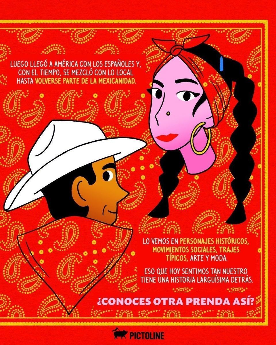 🧶 Un estampado que guarda siglos de historia 🧵⁣ ⁣ #paliacate #paisley #textiles #estampados #historia #moda #cultura #sociedad #pictoline