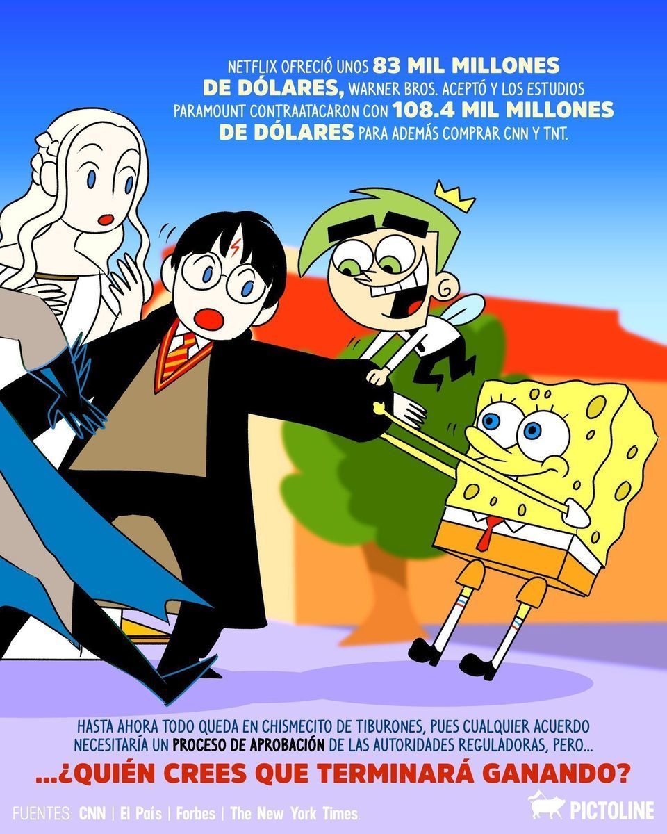 Netflix y Paramount tiburones nivel… 🎬🦈💅 ¿qué crees que pase? 🔍 #cine #tv #streaming #warnerbros #netflix #paramount #entretenimiento #actualidad #pictoline