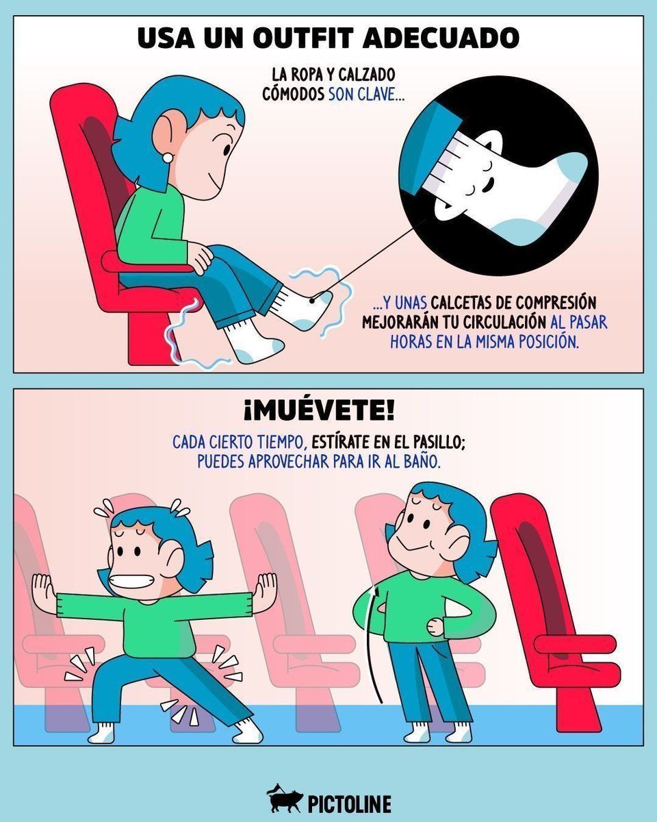 ✈️ Porque desde que pisas el aeropuerto empieza la aventura, aplica estos tips para viajes largos y enfócate en disfrutar 😎🌴🌊⁣ ⁣ #viajes #travel #hacks #consejos #tipsdeviajes #travelhack #pictoline