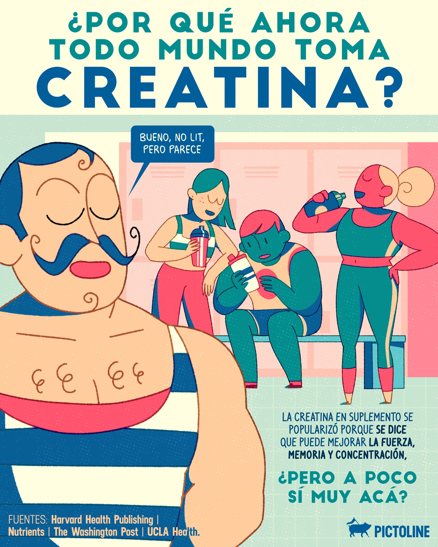 Aunque parezca que todo mundo anda tomando creatina, no es para cualquiera, bb 🥛🏋️♀️ Consulta a tu médico antes de probarla ☝️ #suplementos #gym #creatina #gym #creatine #calistenia #crossfit #hiit #gymworkout #ejercicio #salud #pictoline