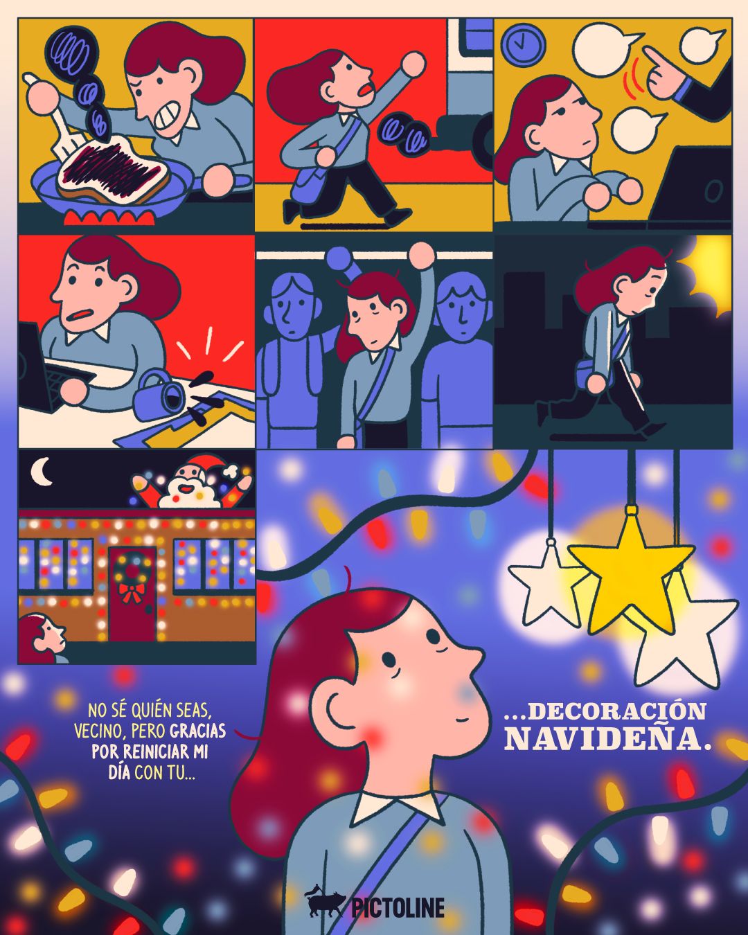 🏠✨ Ese momento cuando volteas a ver la ventana de tu vecino y sus luces de Navidad transforman tu día 🥹🎄☃️⁣ ⁣ #navidad #decoraciónnavideña #espíritunavideño #lucesdenavidad #emociones #pictoline