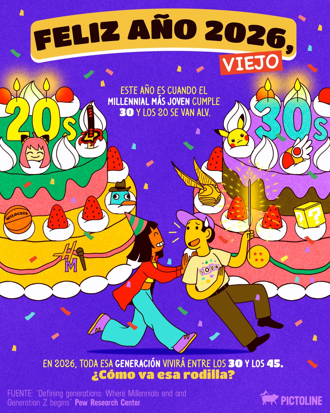 🎵 Solo quédate en silencio cinco minutos... 🥂 ¡Feliz 2026! 🎉⁣ ⁣ #añonuevo #happynewyear #happynewyear2026 #cheers #millennials #humor #nostalgia #pictoline