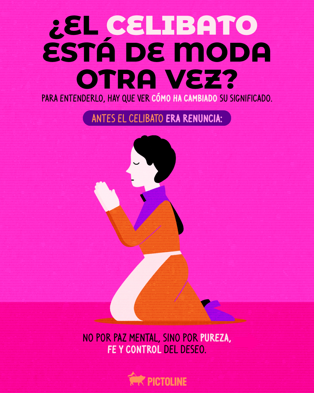 ¿Qué opinas del celibato voluntario? 🔒 Te leemos 📲🔍⁣ ⁣ #celibato #relaciones #sociedad #género #amorpropio #pictoline
